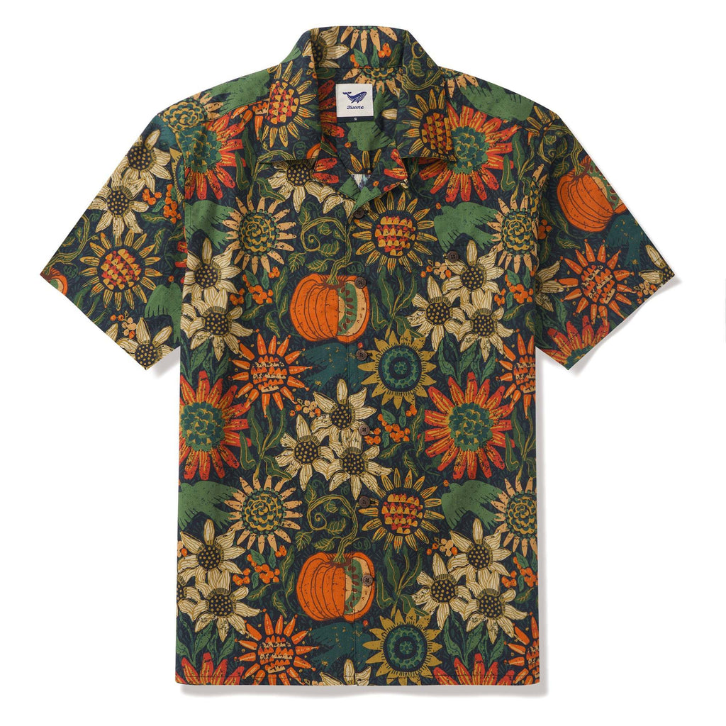 100% Cotton Hawaiian Shirt For Men Thanksgiving Camp Collar Aloha Shirt Thanksgiving By Andrea Leonelli