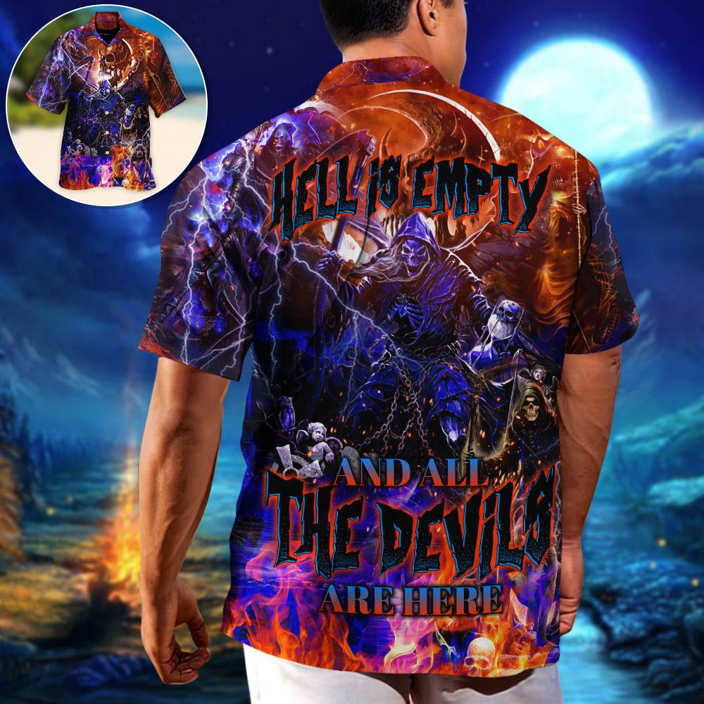 Skull Hell Is Empty And All The Devils Are Here - Hawaiian Shirt