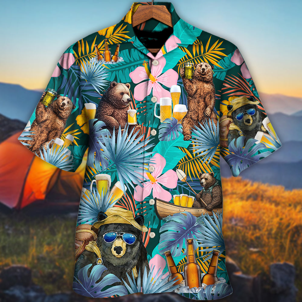 Camping Funny Bear Camping Without Beer Is Just Sitting In The Woods - Hawaiian Shirt