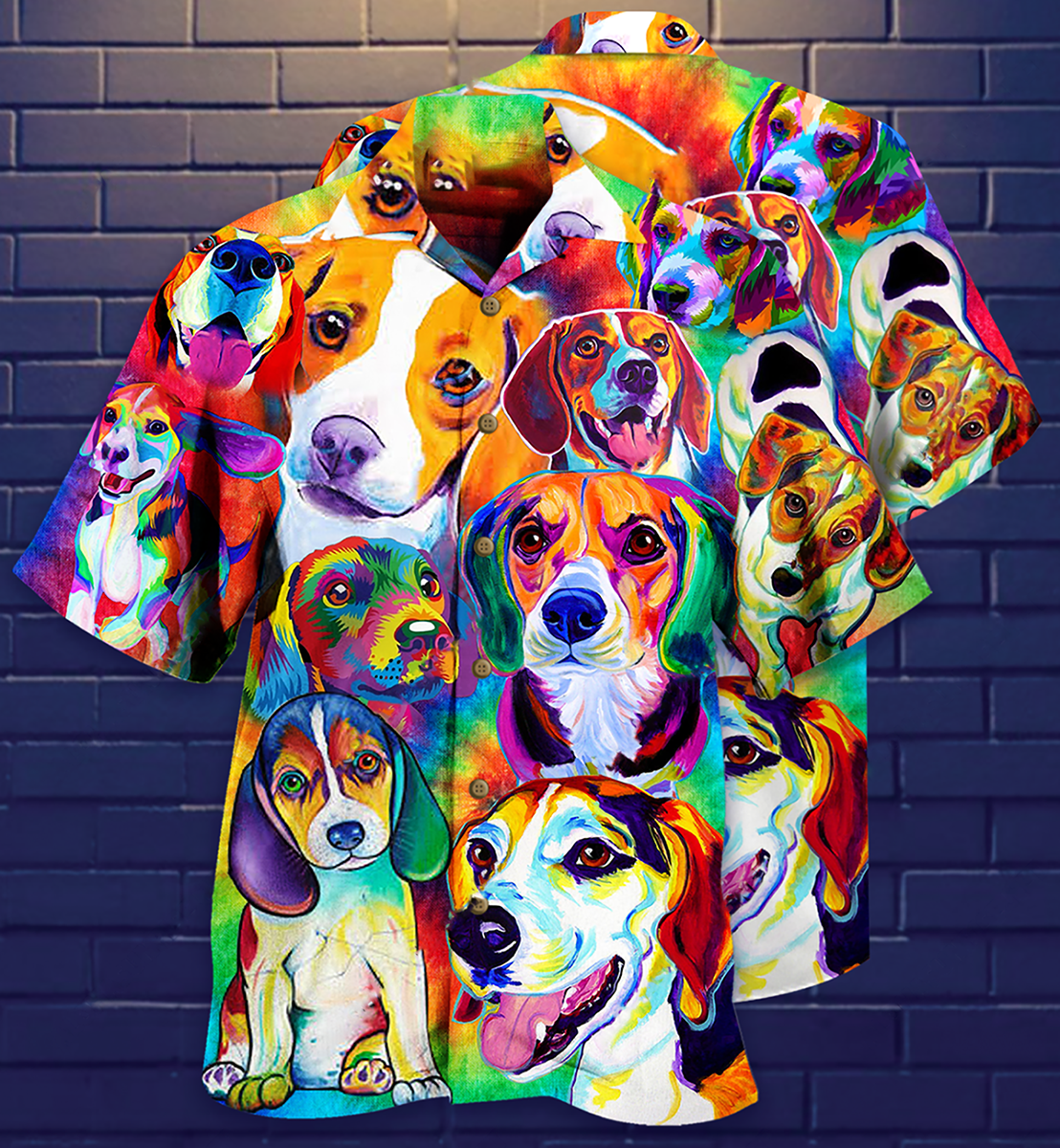 Beagle Dogs Painting Beautiful - Hawaiian Shirt