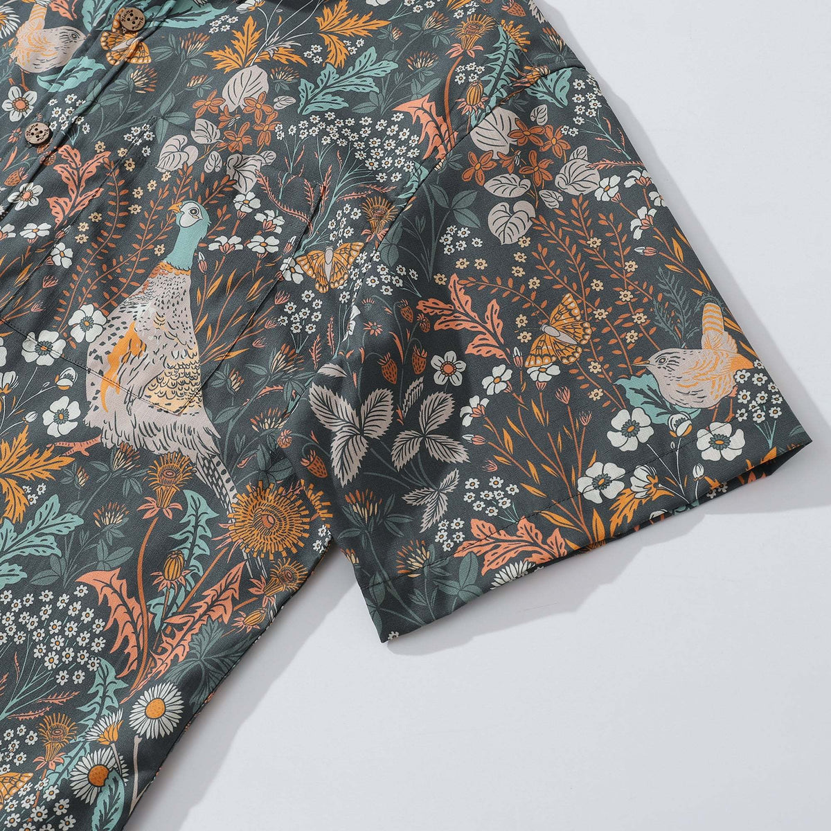 Hawaiian Shirt For Men Birds Shirt Button-down Shirt Short Sleeve 100% Cotton Shirt Nature's Symphony By Abigail Bryan