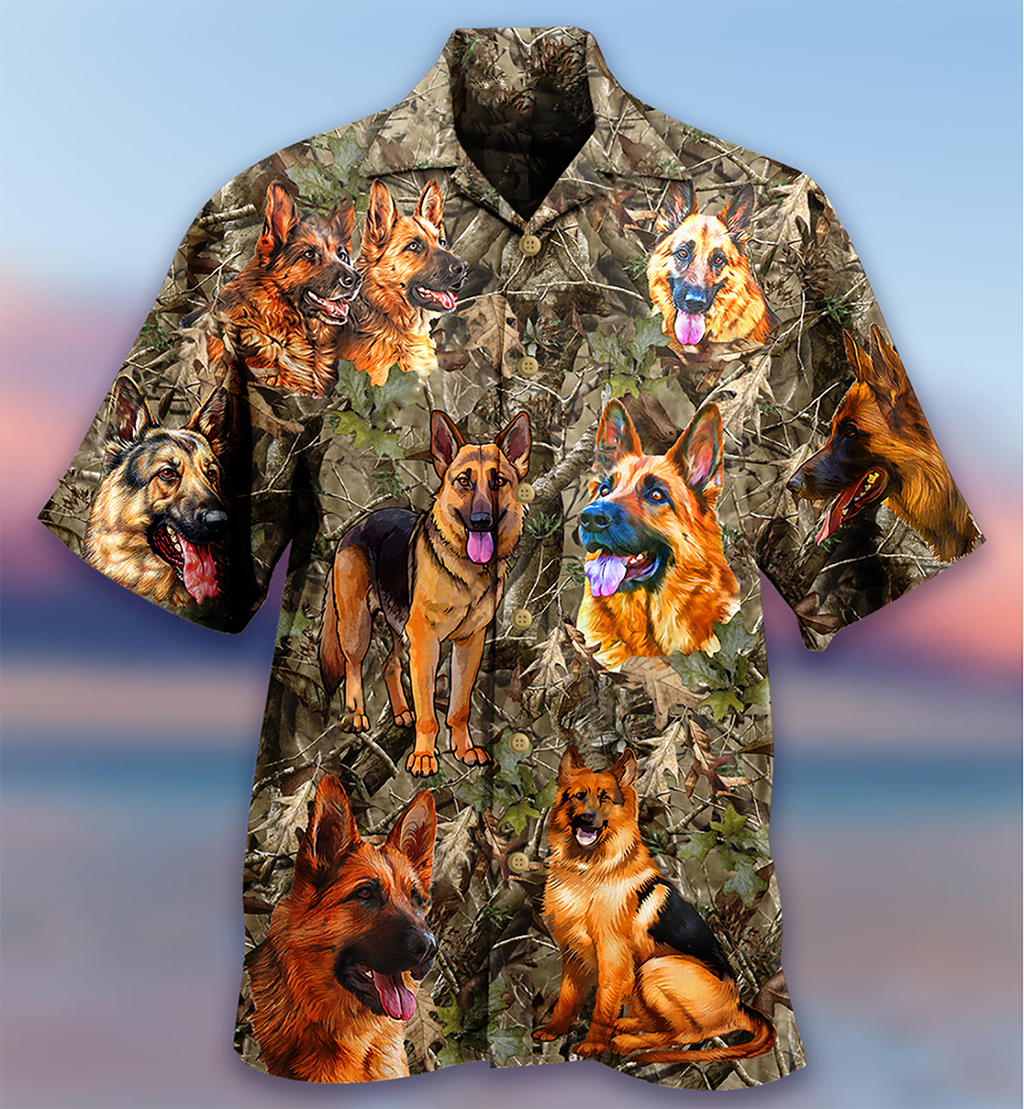 German Shepherd Dog Love Hunting - Hawaiian Shirt