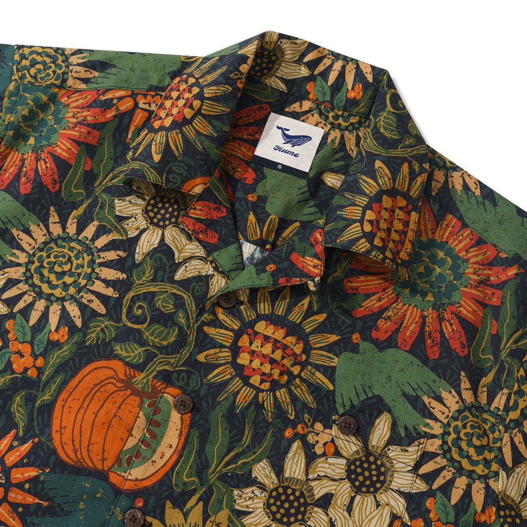 100% Cotton Hawaiian Shirt For Men Thanksgiving Camp Collar Aloha Shirt Thanksgiving By Andrea Leonelli
