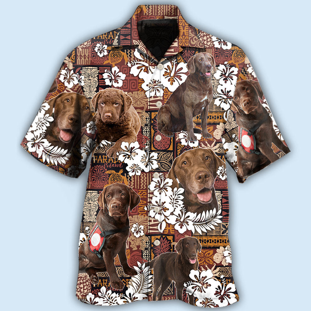 Chesapeake Bay Retriever Dog Tropical Floral Vintage - Hawaiian Shirt
