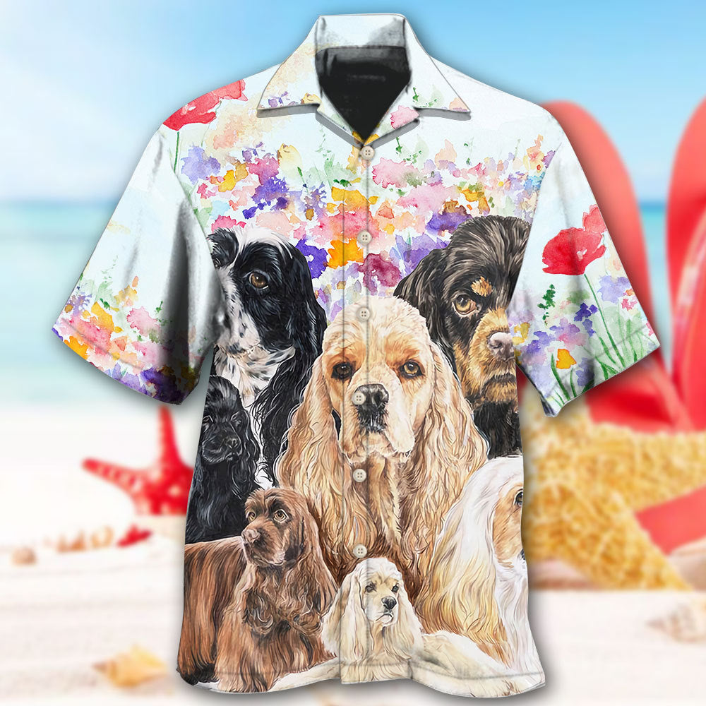 Cocker Spaniel Dog And Flowers Lover - Hawaiian Shirt