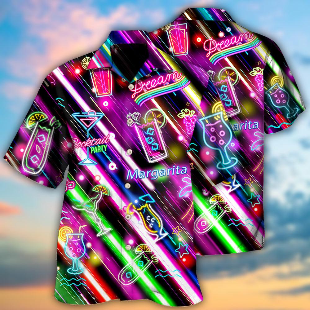 Cocktail Margarita Happy Hour Stunning Neon Style - Hawaiian Shirt