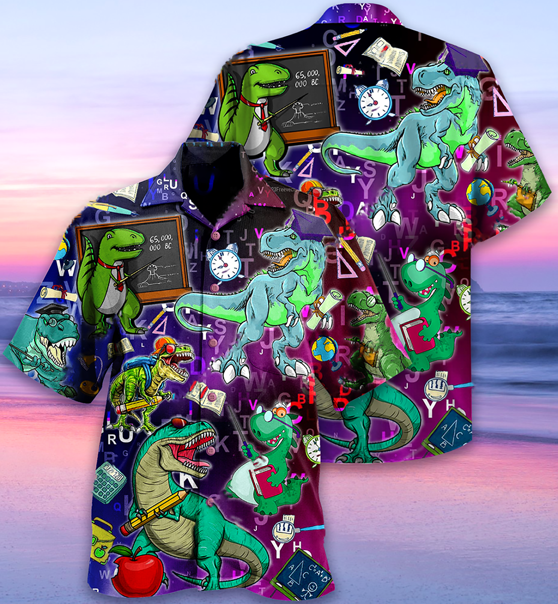 Dinosaur Teaching Is Like A Walk - Hawaiian Shirt