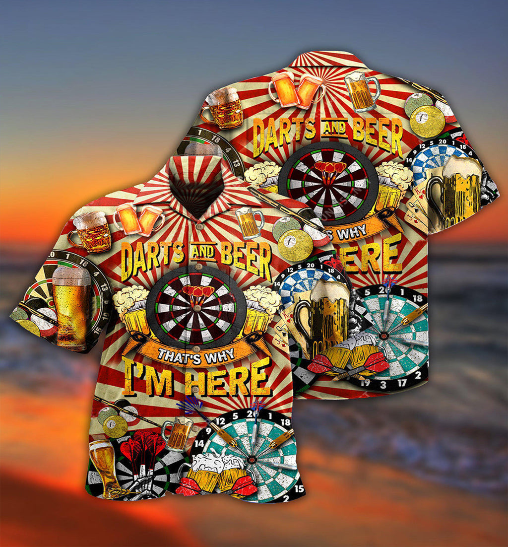 Darts And Beer That's Why I'm Here - Hawaiian Shirt