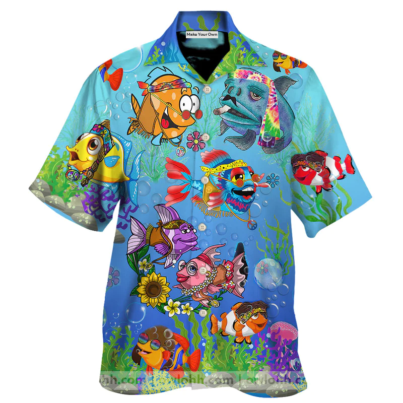 Fish Ocean In The Deep Blue Sea Joy To You And Me - Hawaiian Shirt