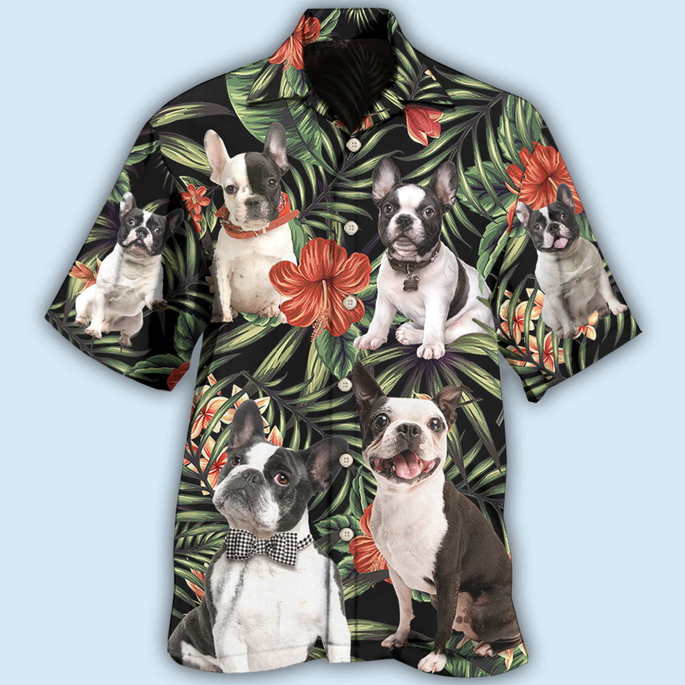 French Bulldog Tropical Floral Style - Hawaiian Shirt