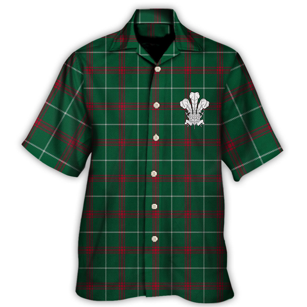 Tartan Prince Of Wales Green Color - Hawaiian Shirt