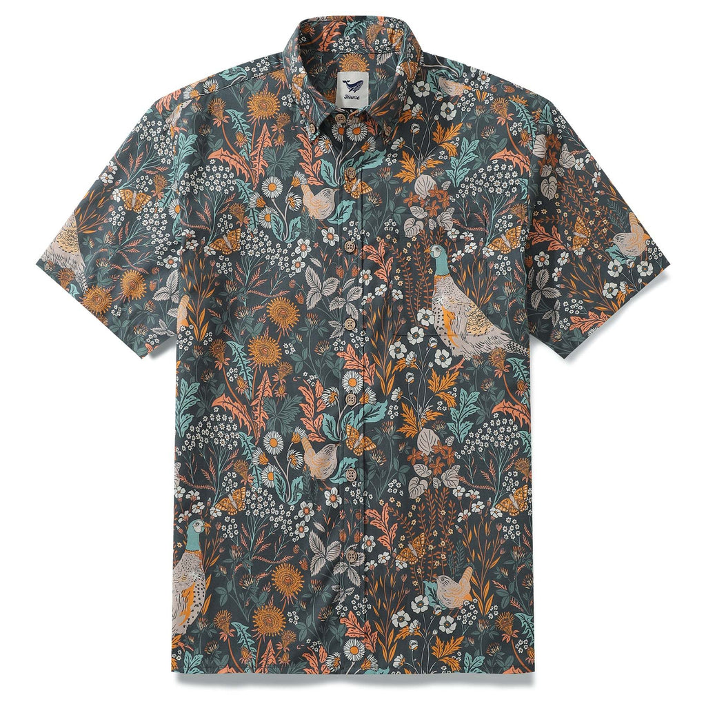 Hawaiian Shirt For Men Birds Shirt Button-down Shirt Short Sleeve 100% Cotton Shirt Nature's Symphony By Abigail Bryan