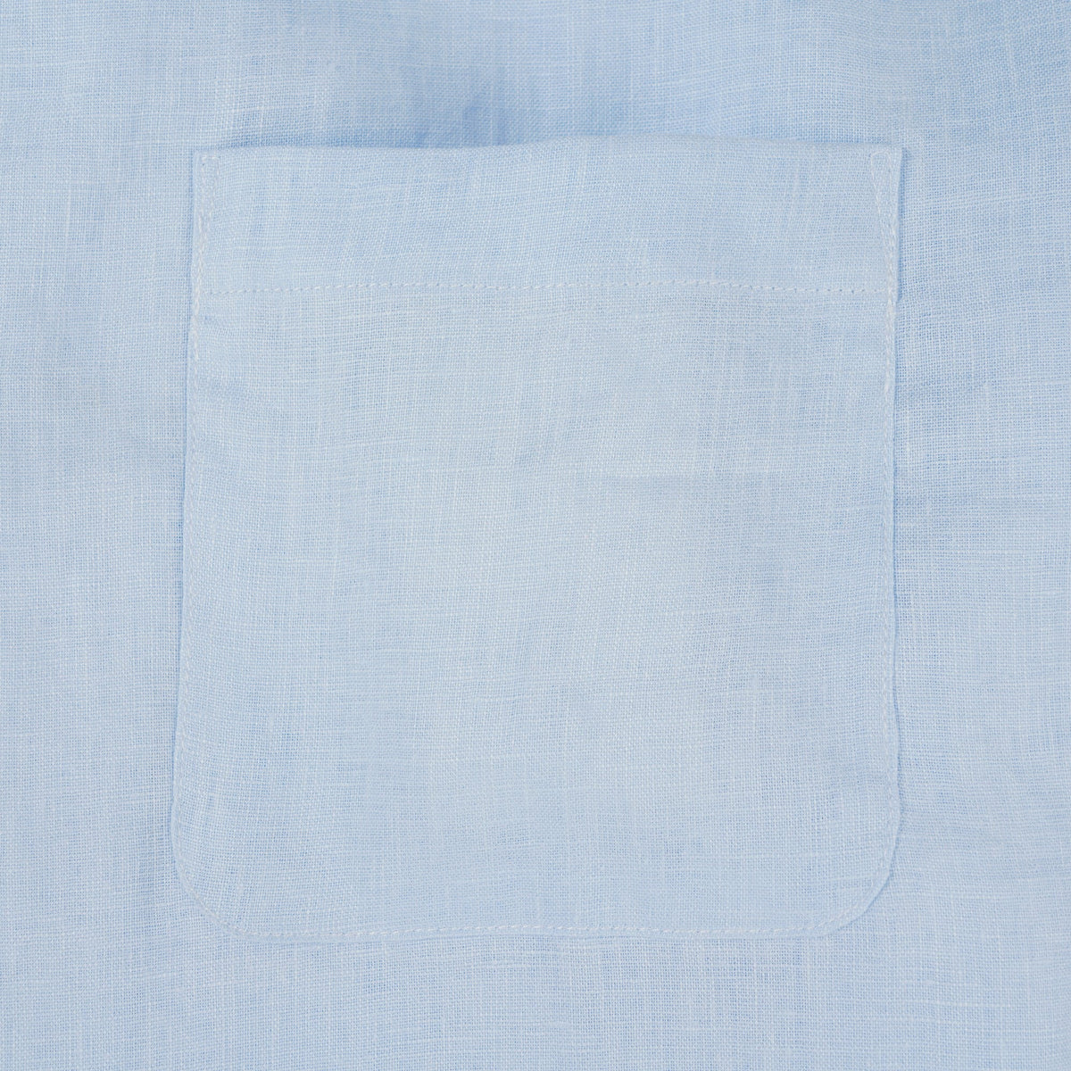 Men's Basic Shirt Short Sleeve Camp Collar 100% Linen Light Blue Solid Color